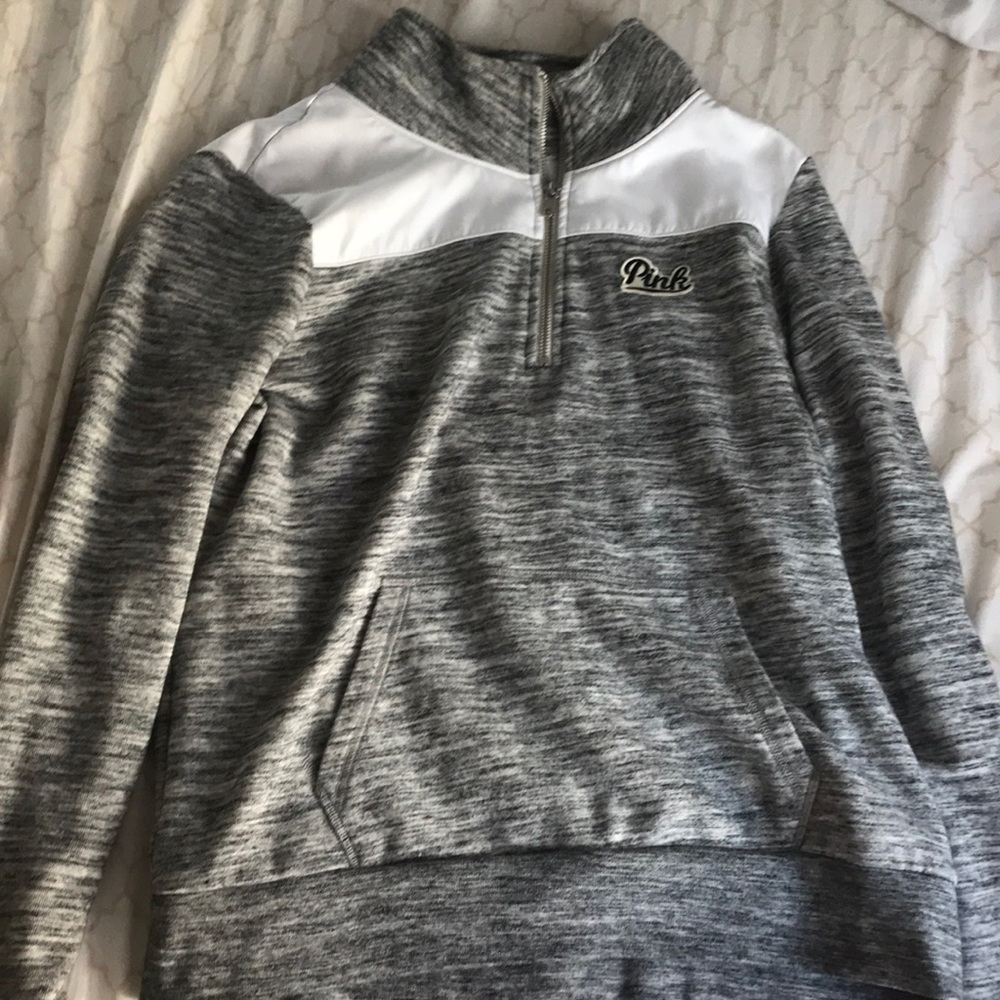 grey Pink half zip